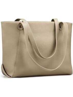 Women  Z1-taupe  Leather Shoulder Satchel Laptop Compartment Bag